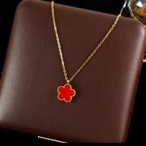 COPY - Red Clover Pendant Necklace